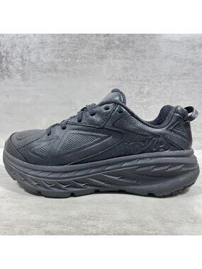 Hoka Bondi LTR Leather Running Shoes - Women's Size 6.5 - Black